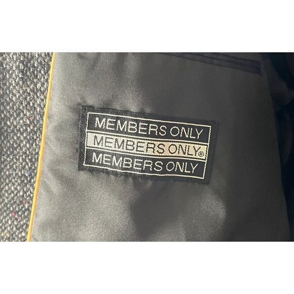 Members Only Size 42R Blazer Sport Coat Suit Tweed Shetland Wool Gray Jacket - Picture 9 of 11